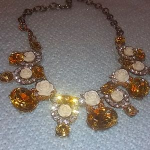 Rose and diamond necklace